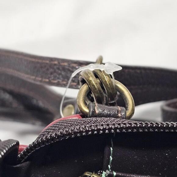 Chala Dog Faux Leather Wallet Crossbody Bag Burgundy Cell Phone Holder - Picture 3 of 6